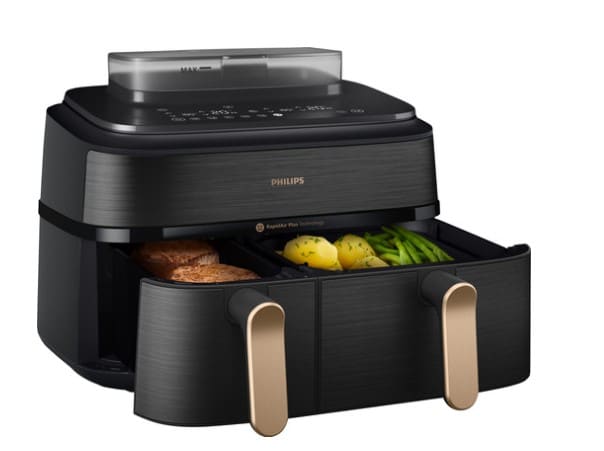 Philips Consumer Steam Airfryer 5000 series dual basket zwart touchscreen 2750 W 9L inhoud NA552/00