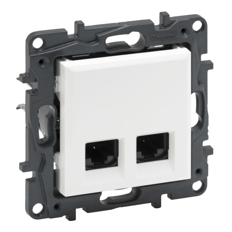 LEGRAND Niloé ctdoos 2xRJ45 UTP cat6 met spanklauwen - wit NNP4334WH