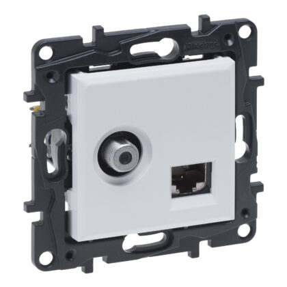 LEGRAND Niloé ctdoos TV/RJ45-UTP-cat6 met spanklauwen - wit NNP493WH