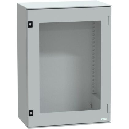 SAREL wandmontage kast polyester monoblok IP66 H747xB536xD300mm glazen deur NSYPLM75TG