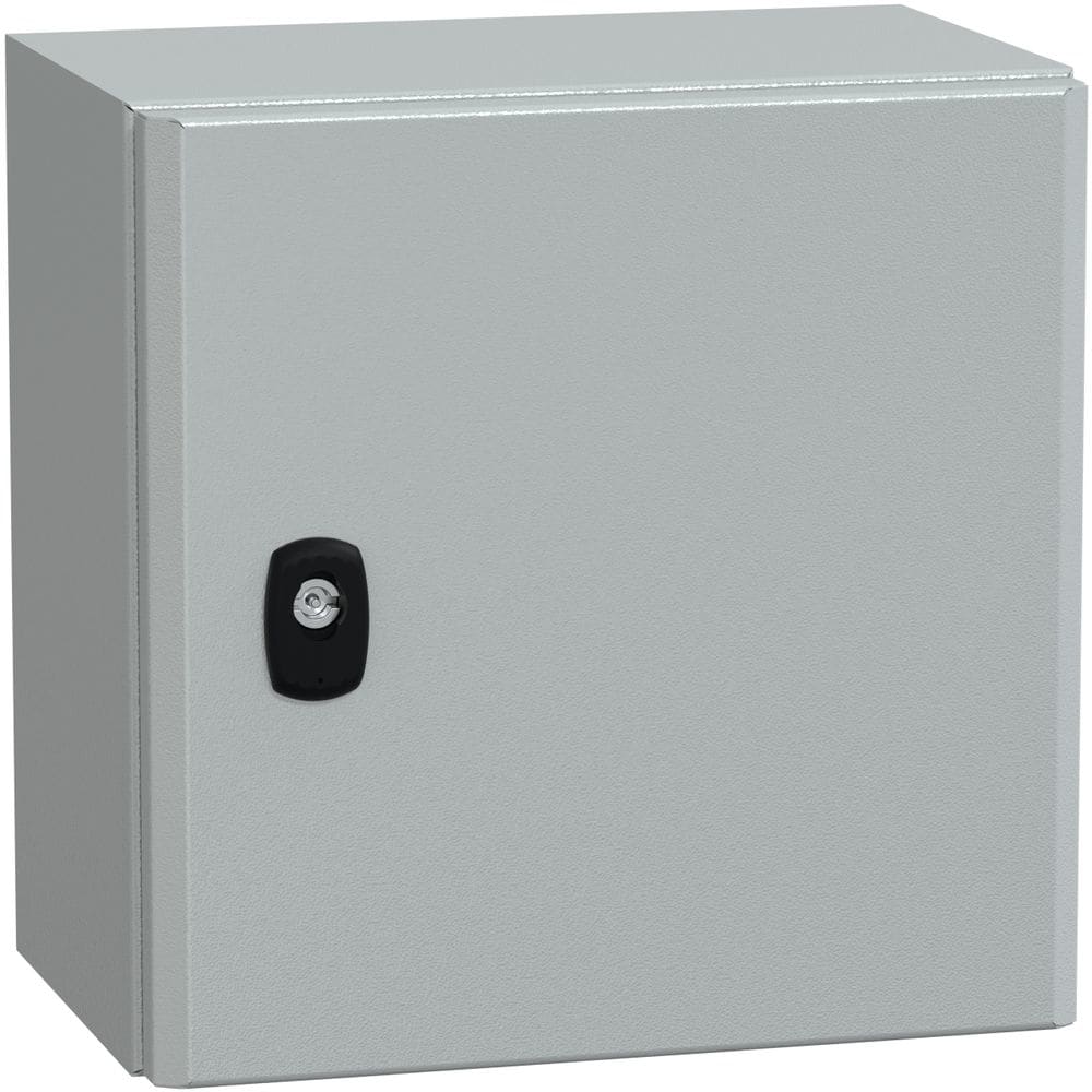 SAREL Spacial S3D volle deur met montageplaat. H300xB300xD200 IP66 IK10 RAL7035. NSYS3D3320P