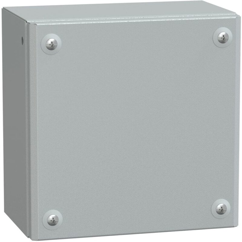 SAREL Metalen industriƫle doos volle deur H200 x B200 x D120 IP66 IK10 RAL 7035 NSYSBM202012