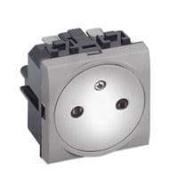 BTICINO LivingLight - Contactdoos vlak 2P+A 16A 250V 2 modules steekklemmen Tech NT4142AF