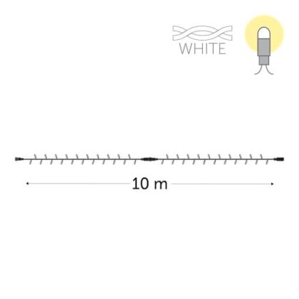 KERSTVERLICHTING Playlight LED rubber (excl stek) 10m 100L warm wit draad wit 230V PL-RNP-LED-10-230V-UW-W