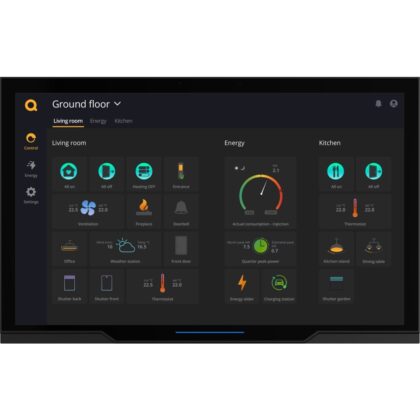 Qbus 10  touch screen Control apps & videofonie. Zwart alu anodized frame QDISPLAY10