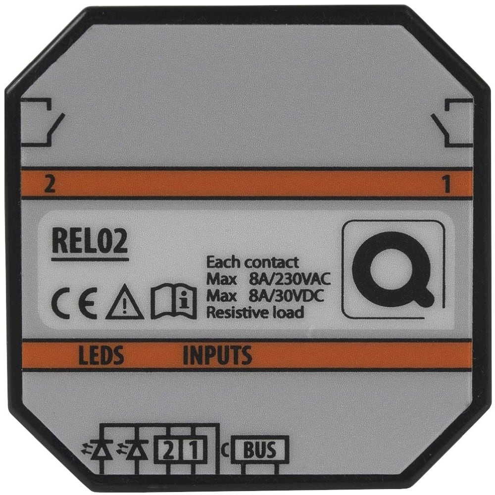 Qbus Decentrale relaismodule (2x8A) voor muur in/opbouwdoos