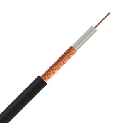 DIVERSE KABELS Coax 75 Ohm MIL-C-17F PVC zwart massief verkoperd staal 6
