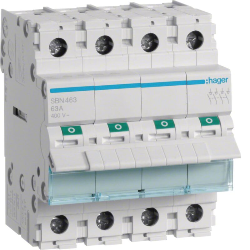 HAGER Modulaire schakelaar 4 polig 63A SBN463