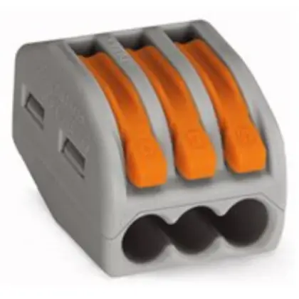 Steekklemmen soepele draad prijs per doos 1-2.5mm² 5-polig (25st) grijs SDKF5 (J222-5)