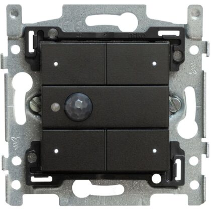 Qbus Schakelaar-Bewegingsdetector 3-toets Niko Black Coated 161 RGB SWC04M/161