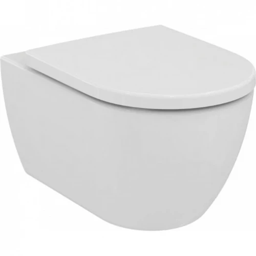 Ideal Standard Ellisse hangtoilet PACK Rimless (hangtoilet met toiletzitting softclose) zonder spoelrand - wit - met verborgen bevestiging - inclusief bevestigingsset T569201