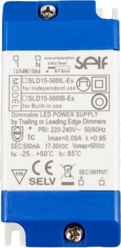 Teco Driver 15W 500mA Phase Dim + vrouw. stek. TLC009PHD