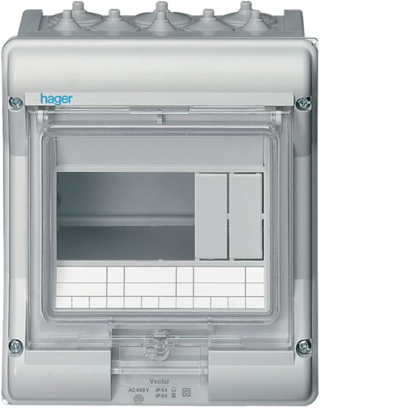HAGER Waterdichte verdeelkast vector IP65 1R. 6 modules VE106M