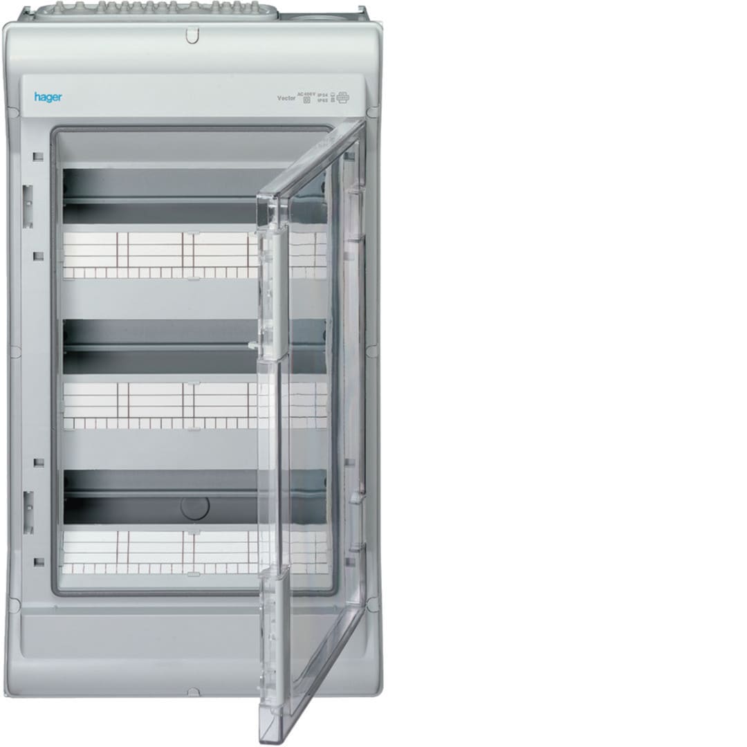 HAGER Waterdichte verdeelkast vector IP65 3R. 36 modules VE312M