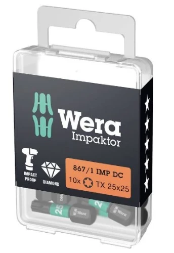 Wera 867/1 IMP DC TORX® DIY Impaktor Bits - TORX 30 x 25 mm DIY-Box - Doos van 10st WER05057626001