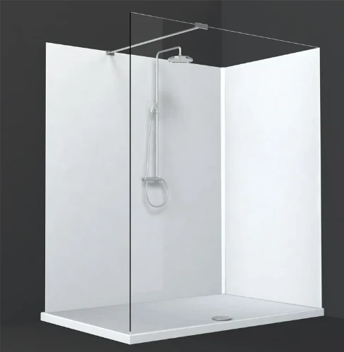 Dzignstone Base Line High wandpaneel in solid surface 700 x 2500 x 9 mm - wit WP.BLH.070250.F001