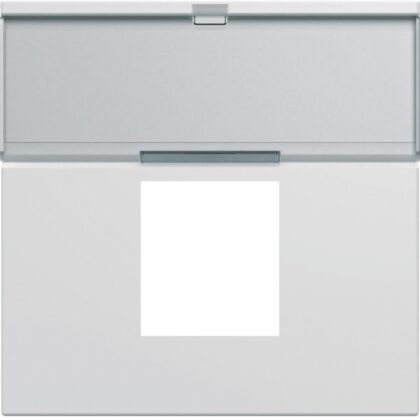 HAGER Centraalplaat voor stopcontact RJ45 gallery etikethouder 2M polarwit WXD206B