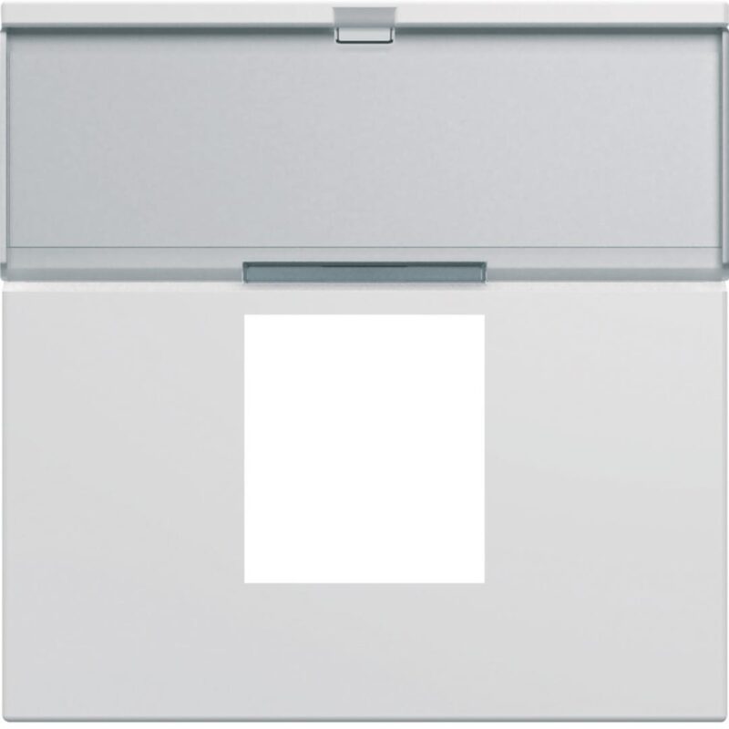HAGER Centraalplaat voor stopcontact RJ45 gallery etikethouder 2M polarwit WXD206B